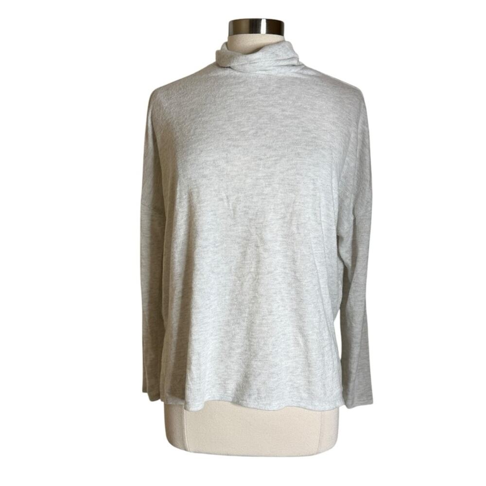 Lucky Brand Cowl Neck Knit Light Gray‎ Lightweight Sweater Women's Small New NWT